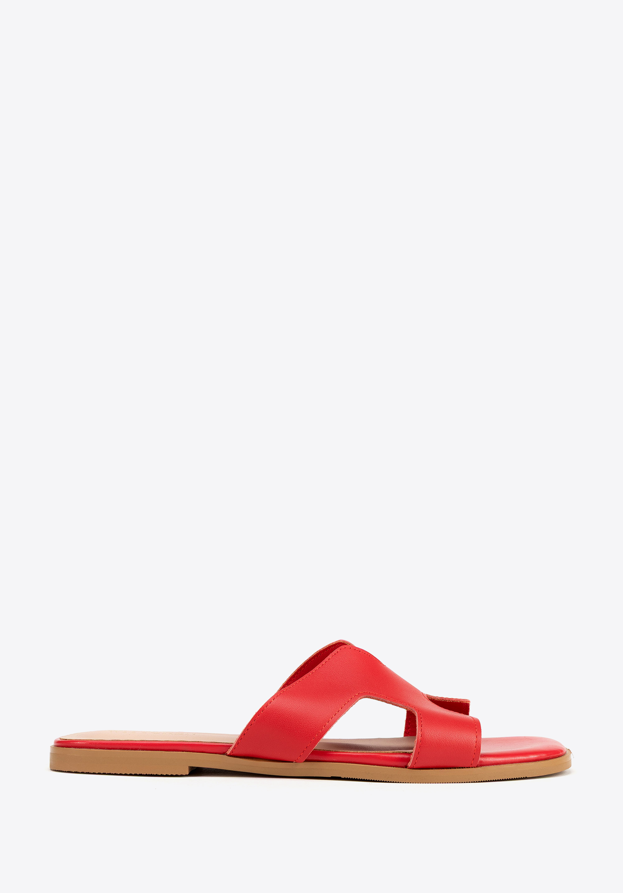 Ledersandalen mit H-förmigem Ausschnitt, rot, 100-D-851-P-36, Bild 1
