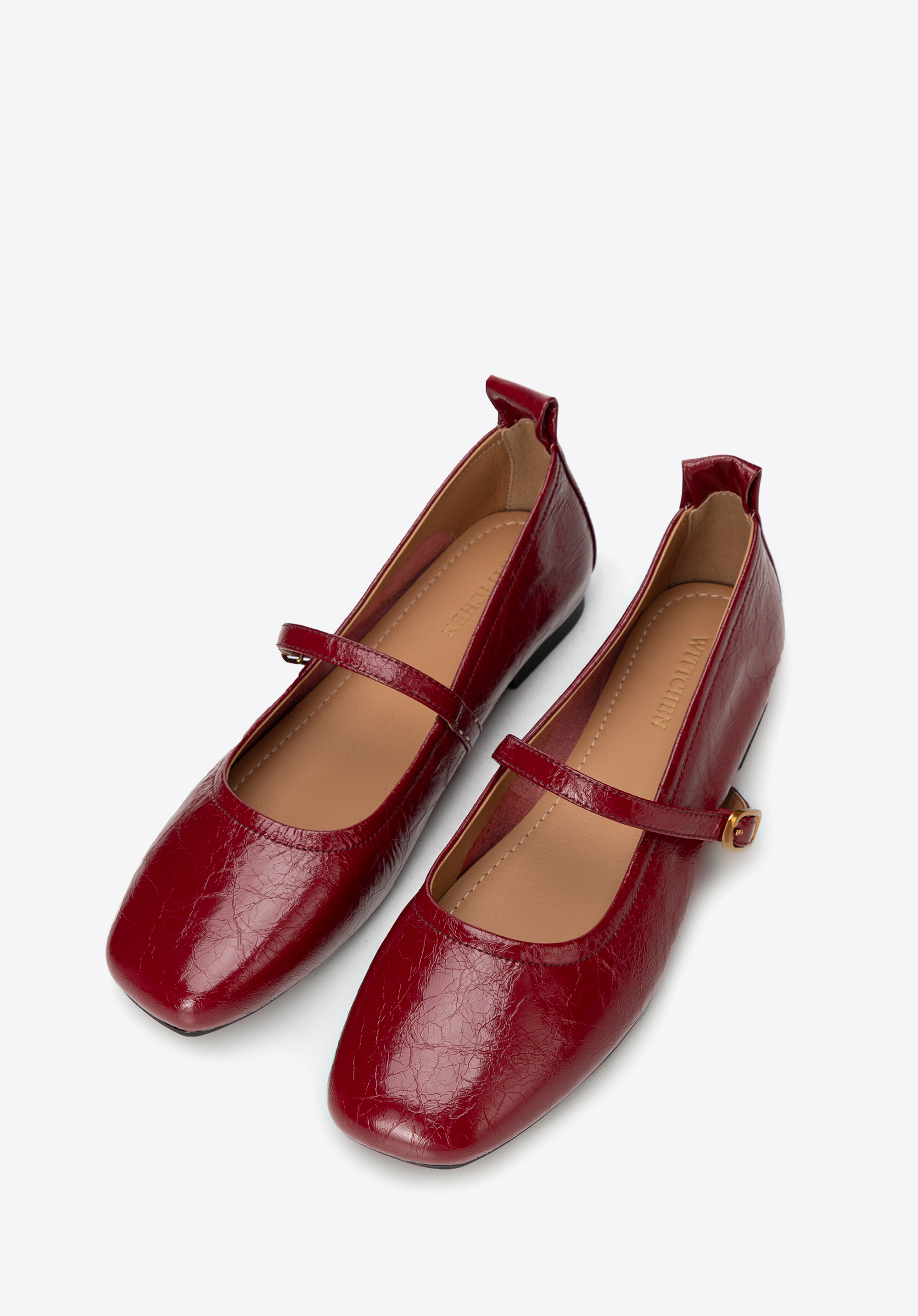 Mary Jane-Ballerinas aus Leder, rot, 100-D-952-3-37, Bild 1