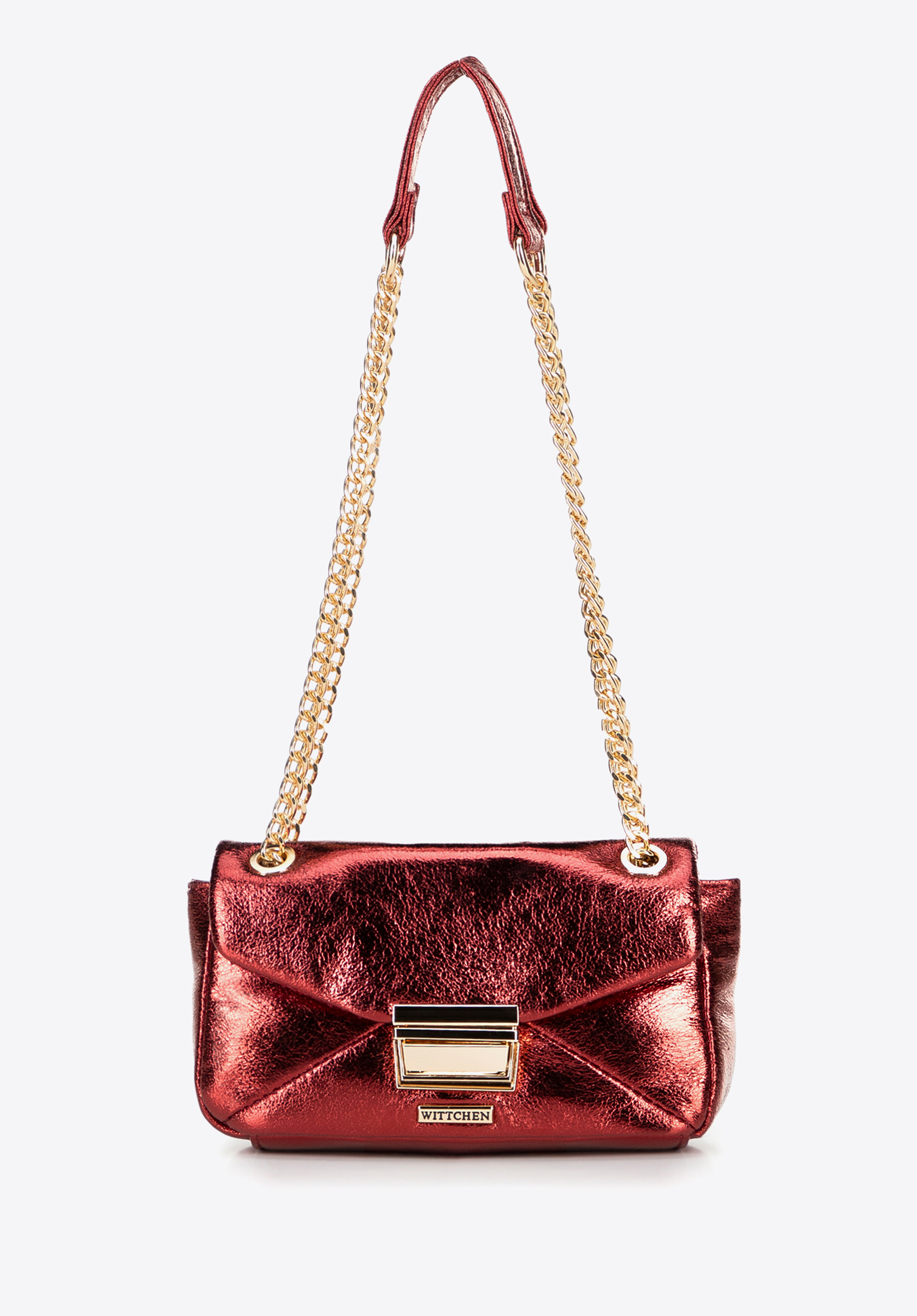 Mini-Crossbody aus glänzendem Öko-Leder, rot, 100-4Y-216-3, Bild 1