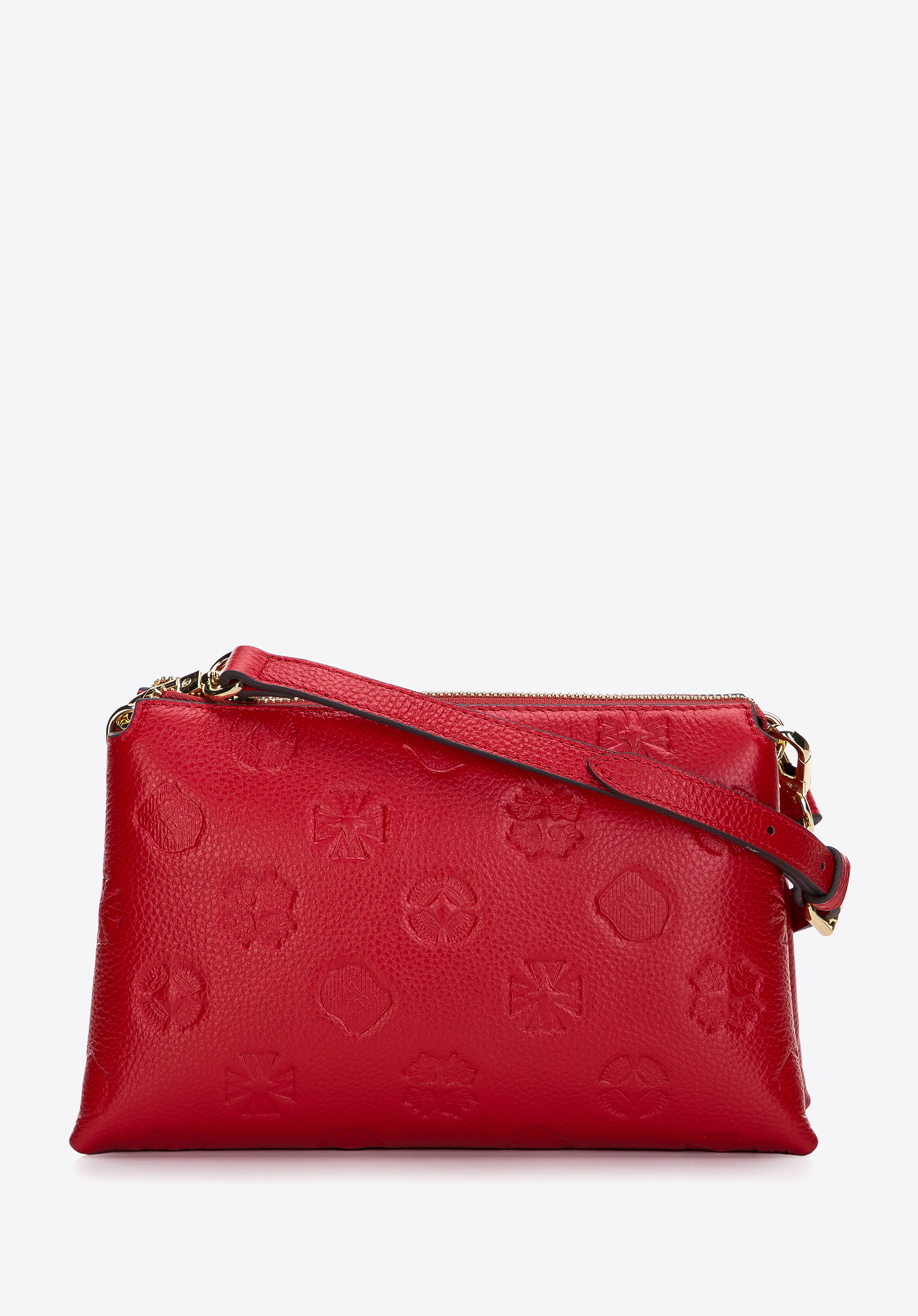 Minitasche aus Leder mit Monogrammprägung, rot, 97-4E-627-3, Bild 1