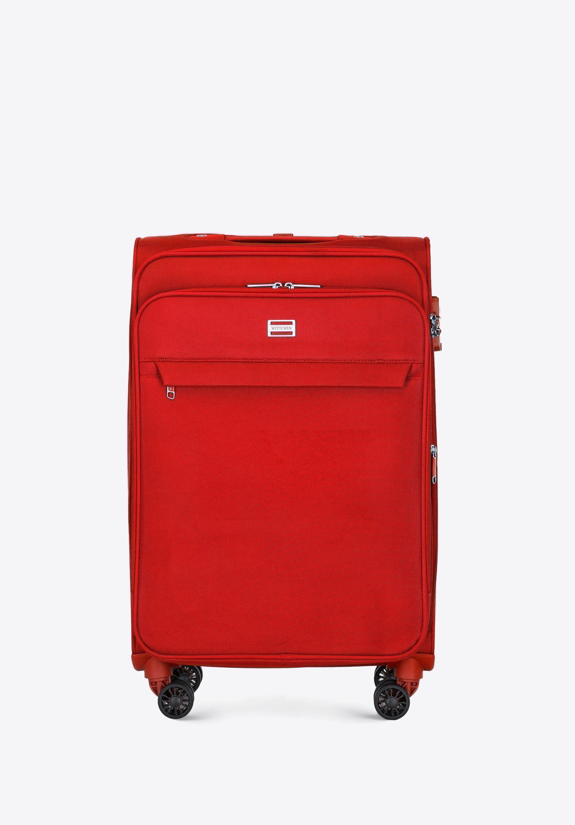 Mittelgroßer Softkoffer in einer Farbe, rot, 56-3S-652-3, Bild 1