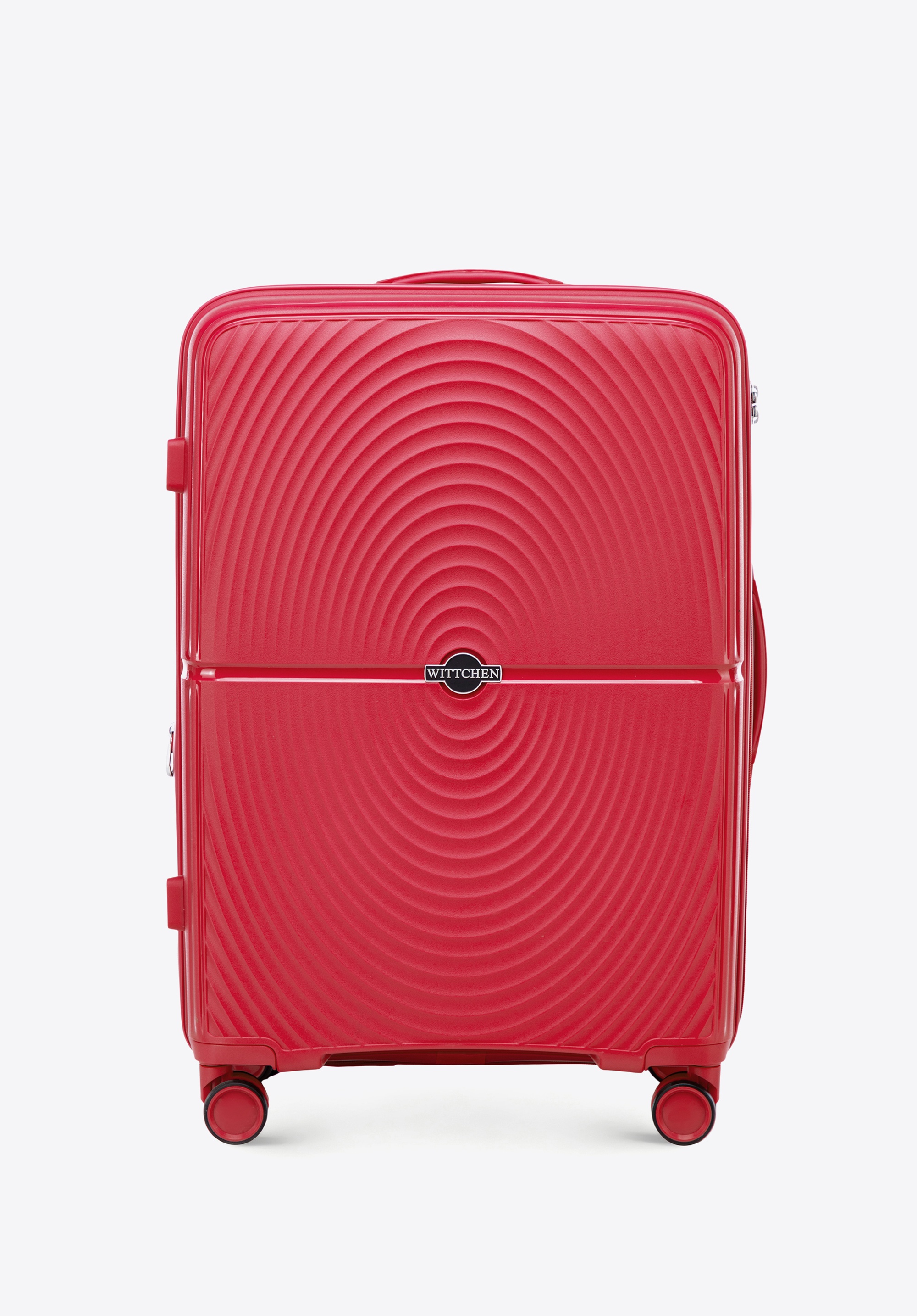 Mittlerer Koffer aus Polypropylen mit Kreismuster, rot, 56-3T-302-31, Bild 1