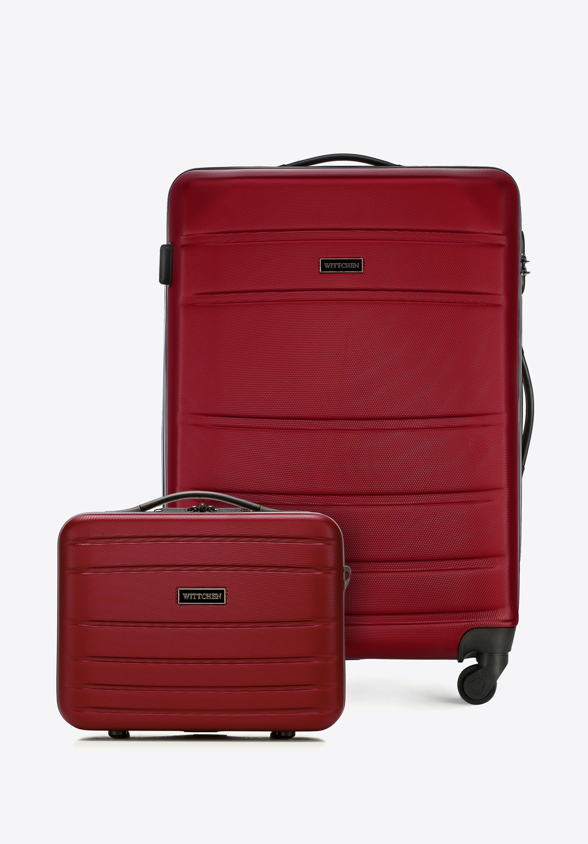 Mittlerer Koffer und Kosmetikkoffer aus strukturiertem ABS, rot, 56-3A-652-35K, Bild 1