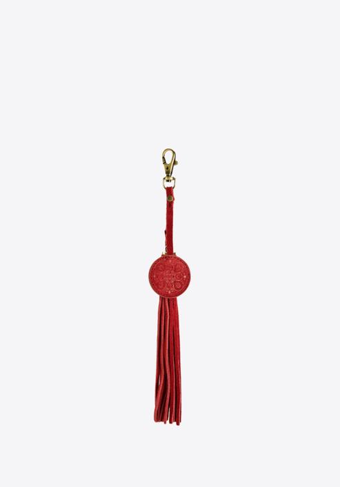 Nubuk-Schlüsselanhänger mit Quaste, rot, 04-2-012-3, Bild 1