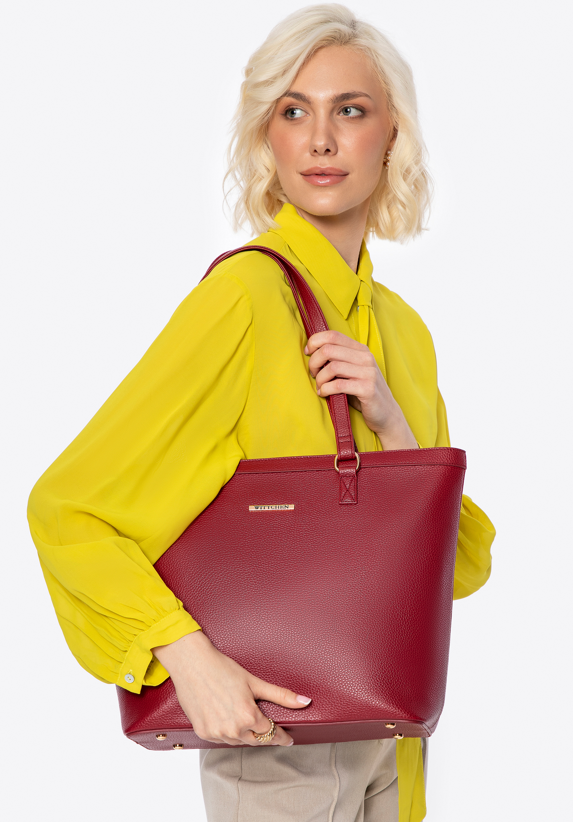 Öko-Leder Shopper für Damen, rot, 100-4Y-004-3, Bild 1