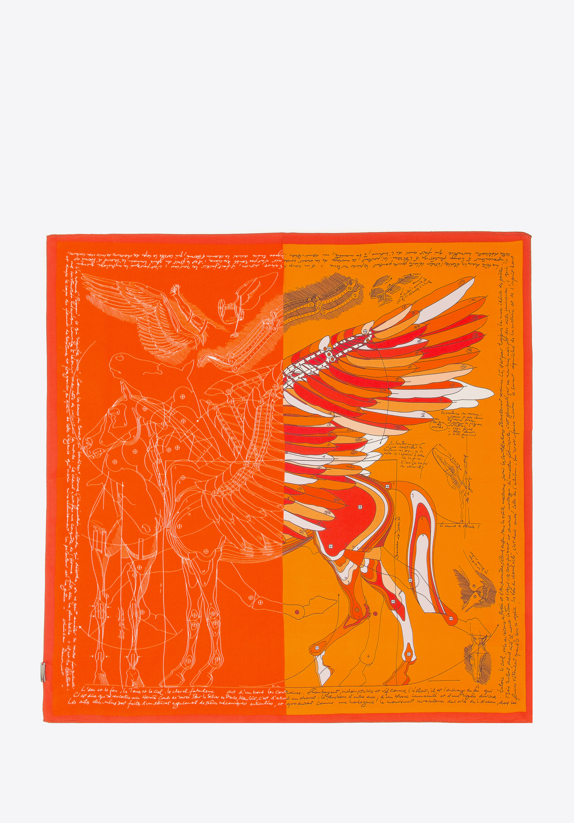 Gemusterter Seidenschal für Damen, rot orange, 97-7D-S01-X9, Bild 1