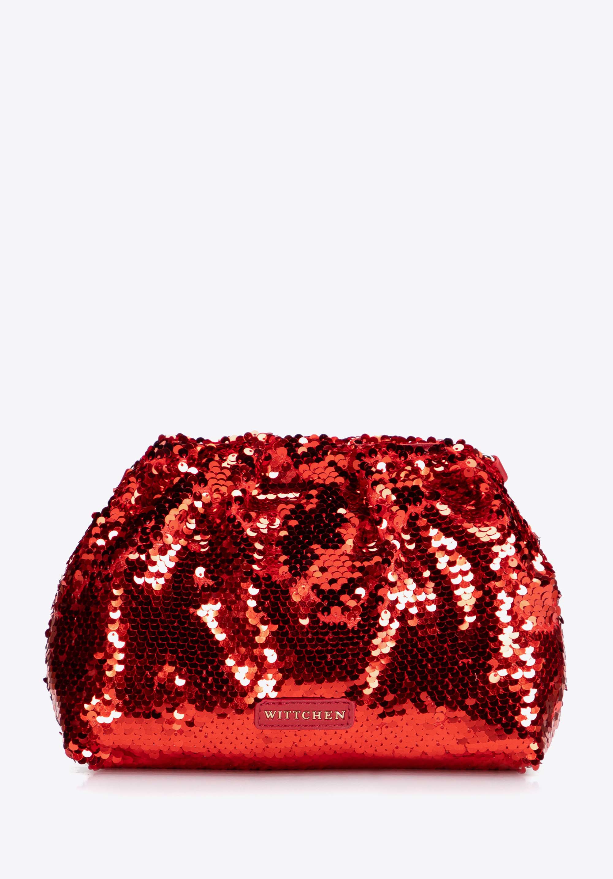 Paillettenbesetzte Clutch für Damen mit verstellbarem Riemen, rot, 103-4Y-525-33, Bild 1