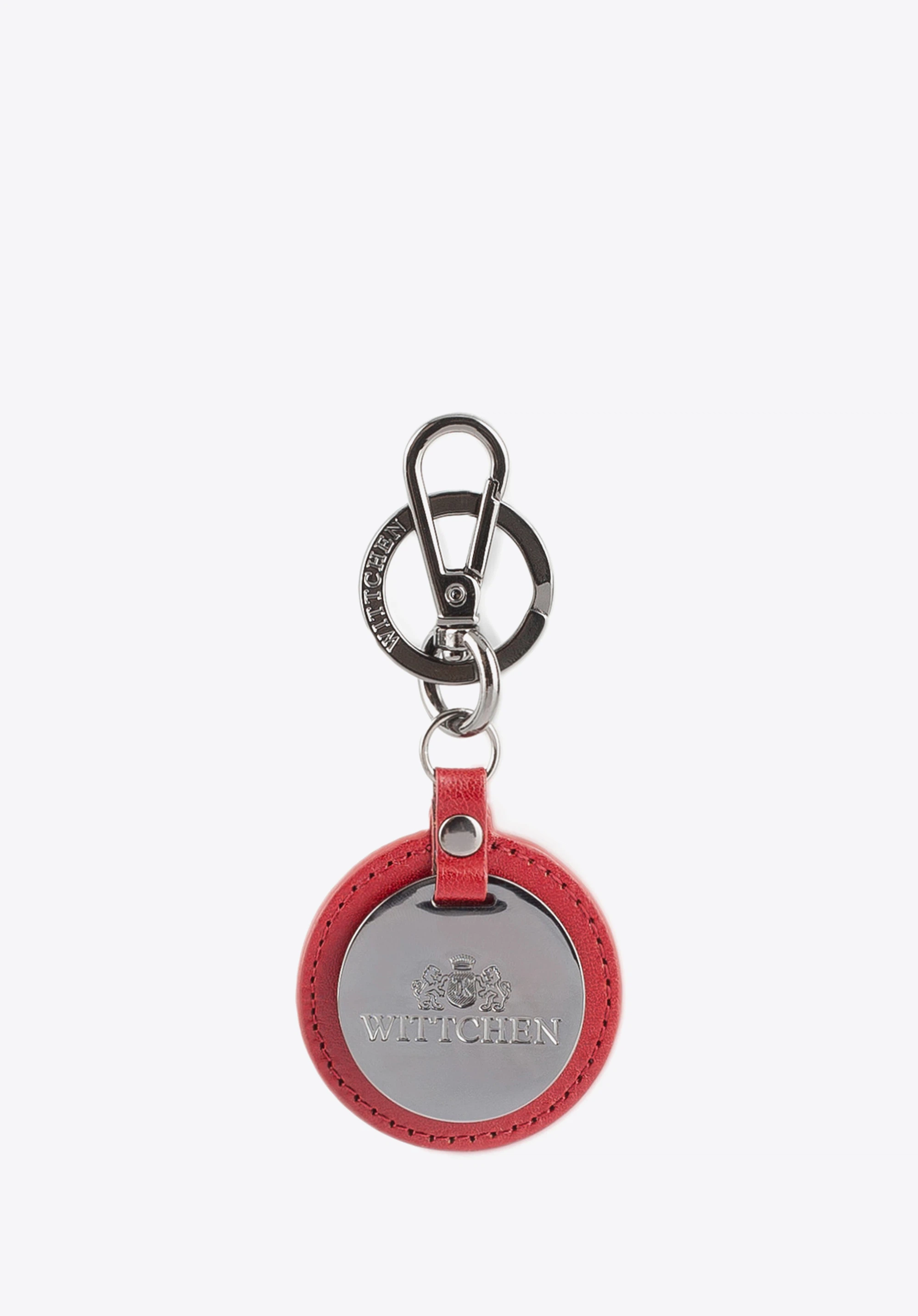 Runder Schlüsselanhänger aus Echtleder, rot, 03-2B-002-G3, Bild 1