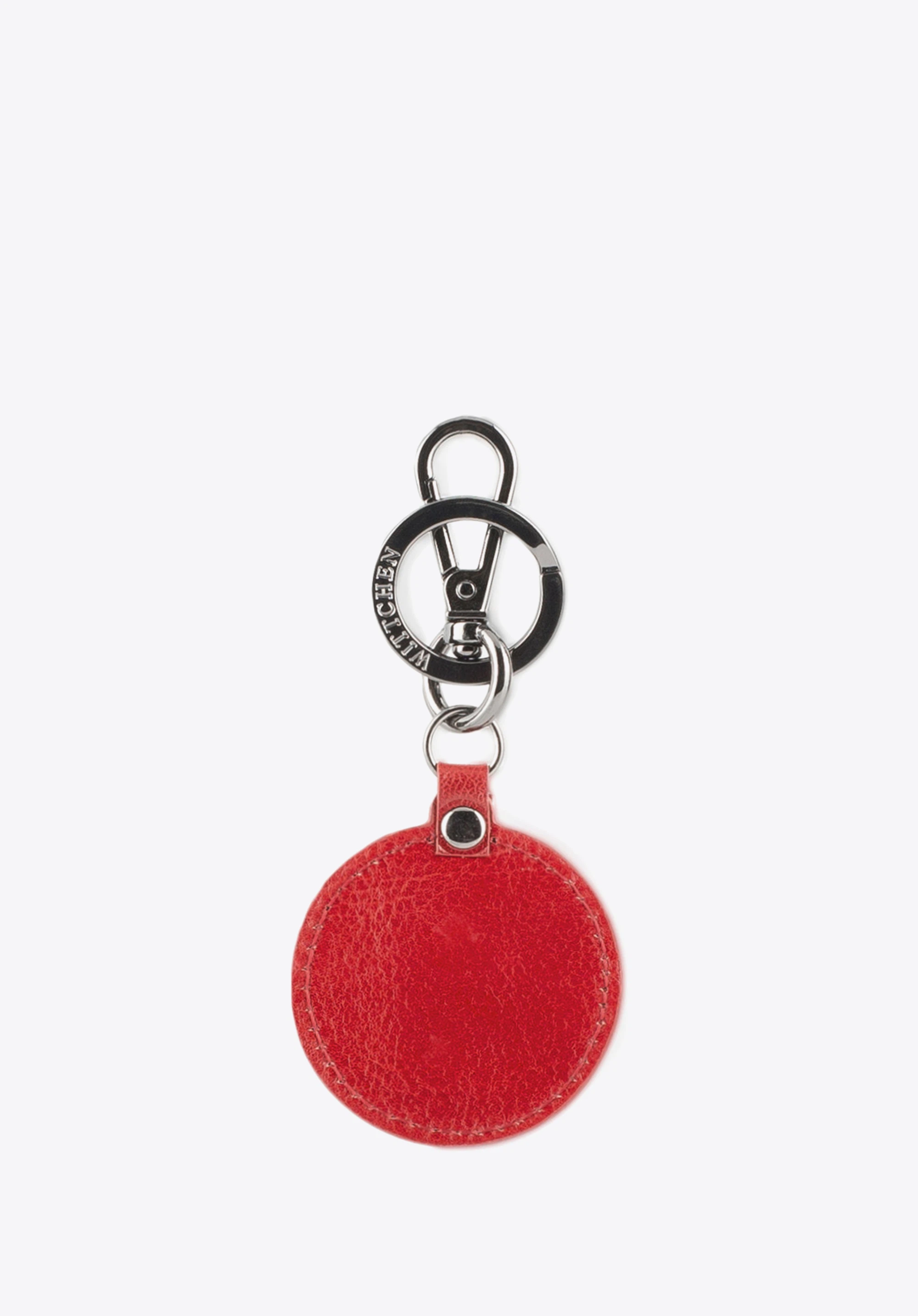 Runder Schlüsselanhänger aus Echtleder, rot, 03-2B-002-G3, Bild 1