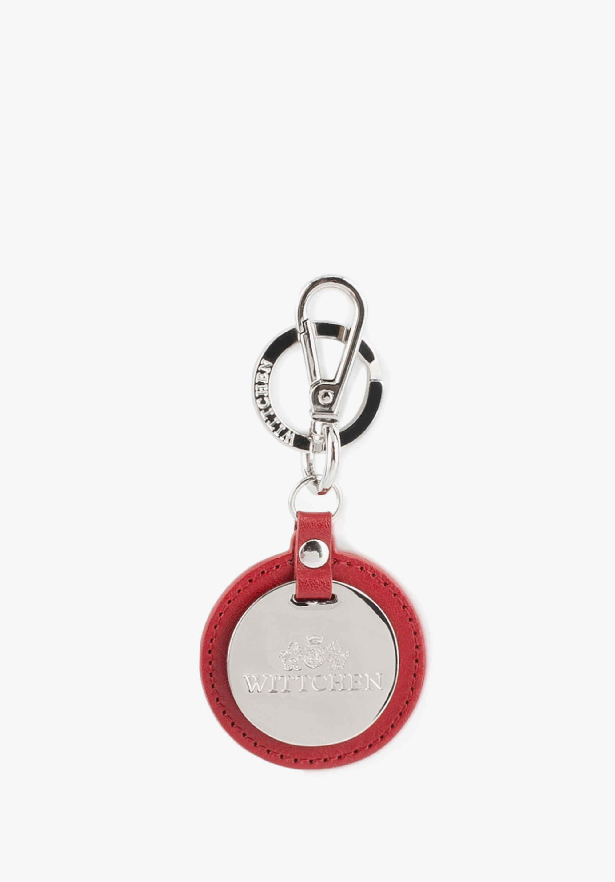 Runder Schlüsselanhänger aus Leder, rot, 03-2B-002-S3, Bild 1