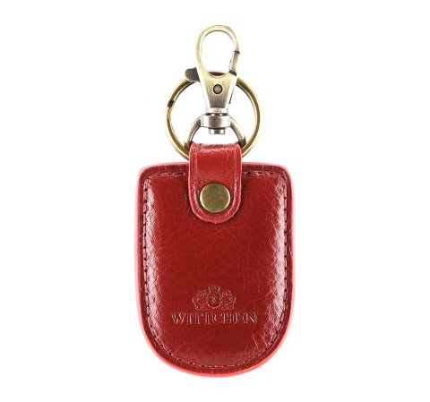 Runder Schlüsselanhänger aus Leder, rot, 21-2-008-1, Bild 1