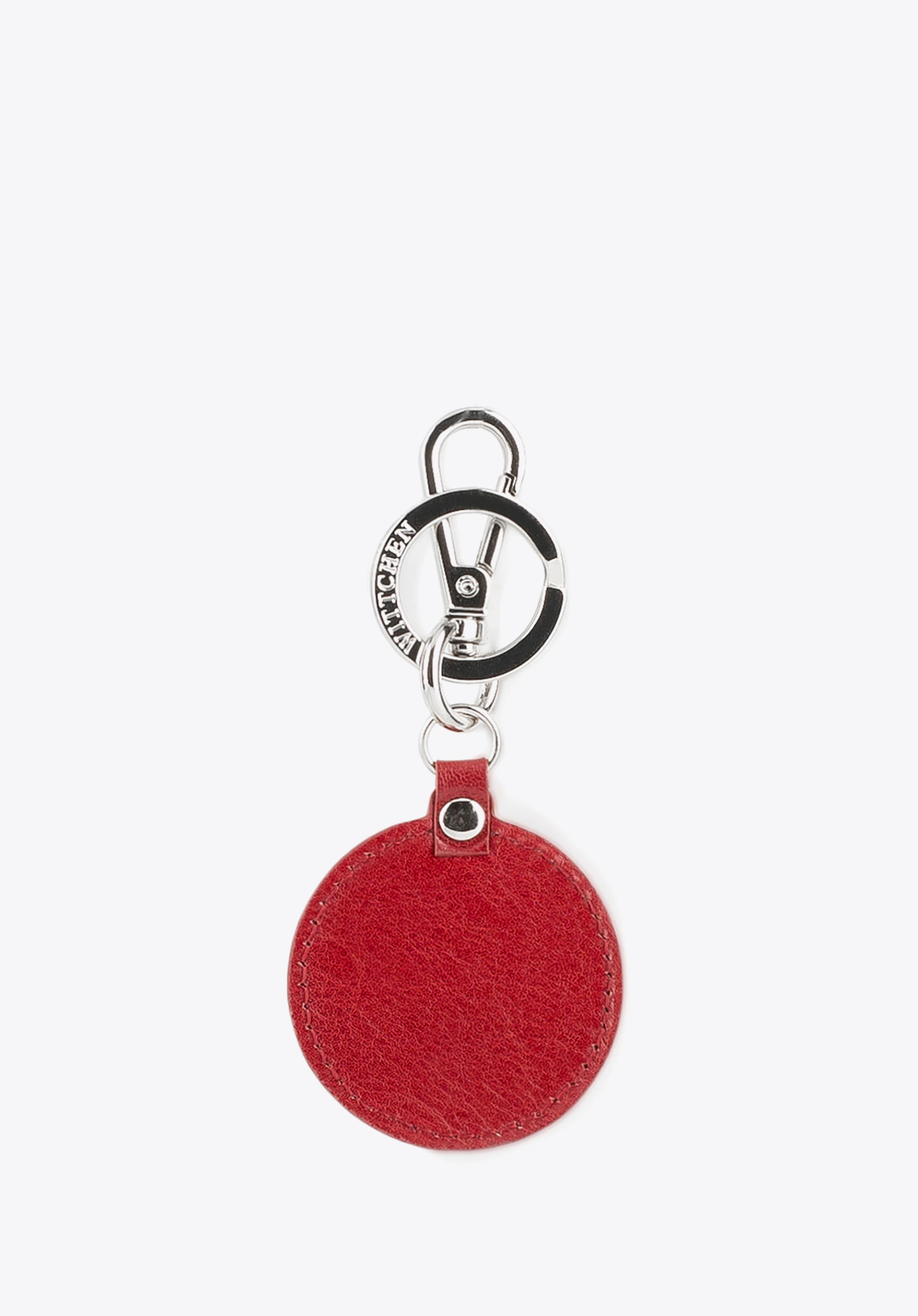 Runder Schlüsselanhänger aus Leder, rot, 03-2B-002-S3, Bild 1