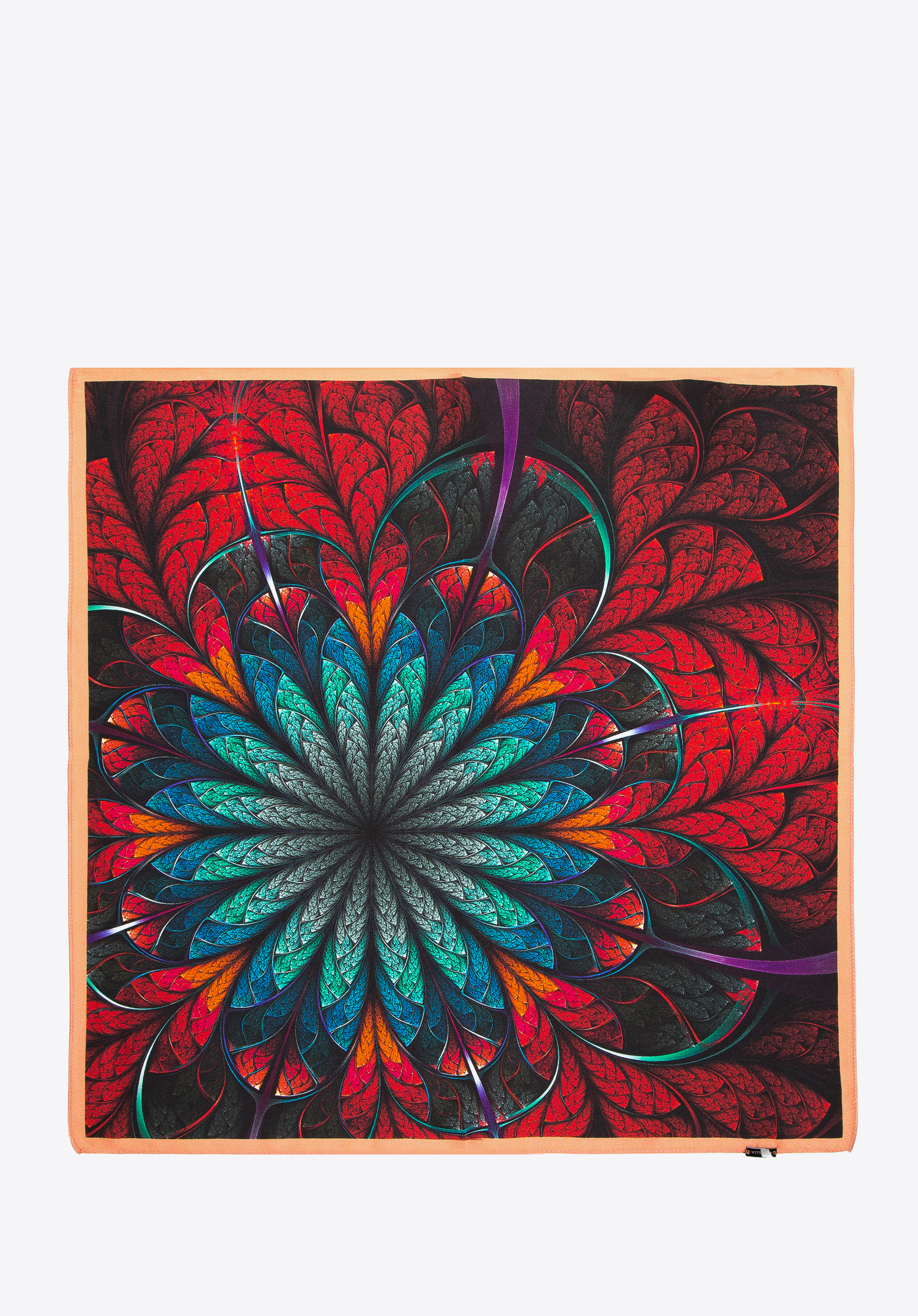 Gemusterter Seidenschal für Damen, rot-schwarz, 97-7D-S01-X26, Bild 1