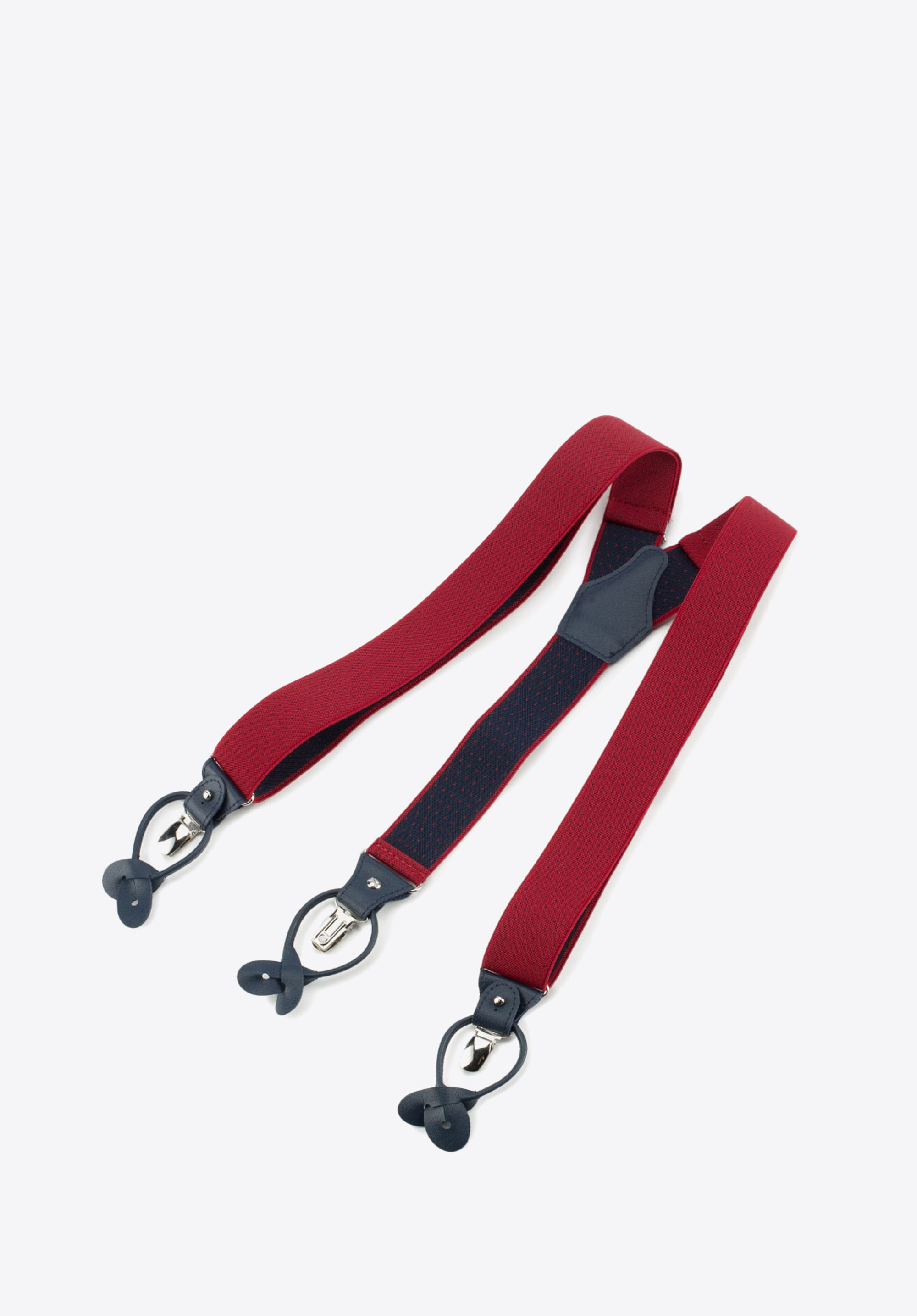 Gemusterte Hosenträger für Herren, rot-schwarz, 94-SZ-001-X5, Bild 1