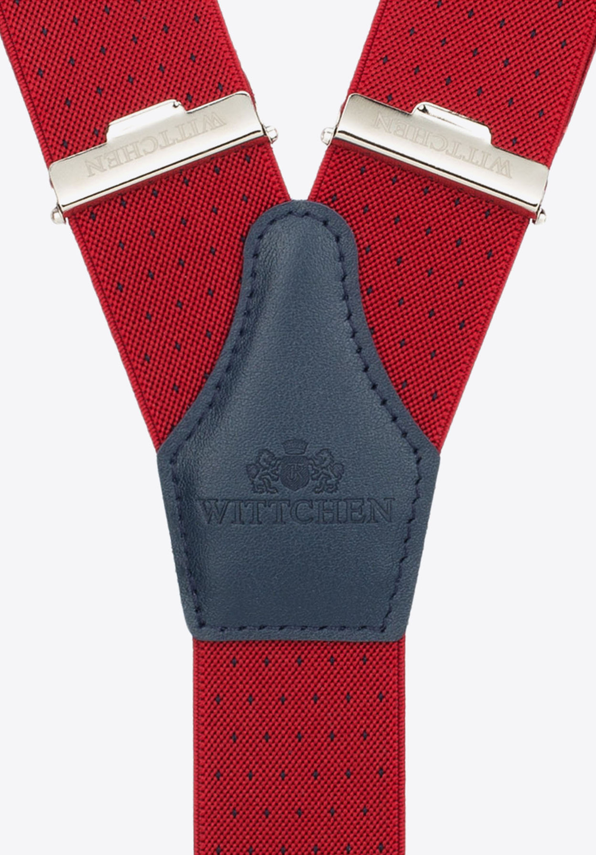 Gemusterte Hosenträger für Herren, rot-schwarz, 94-SZ-001-X5, Bild 1