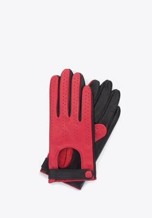 zweifarbige Lederhandschuhe für Damen, rot-schwarz, 46-6-310-3-M, Bild 1