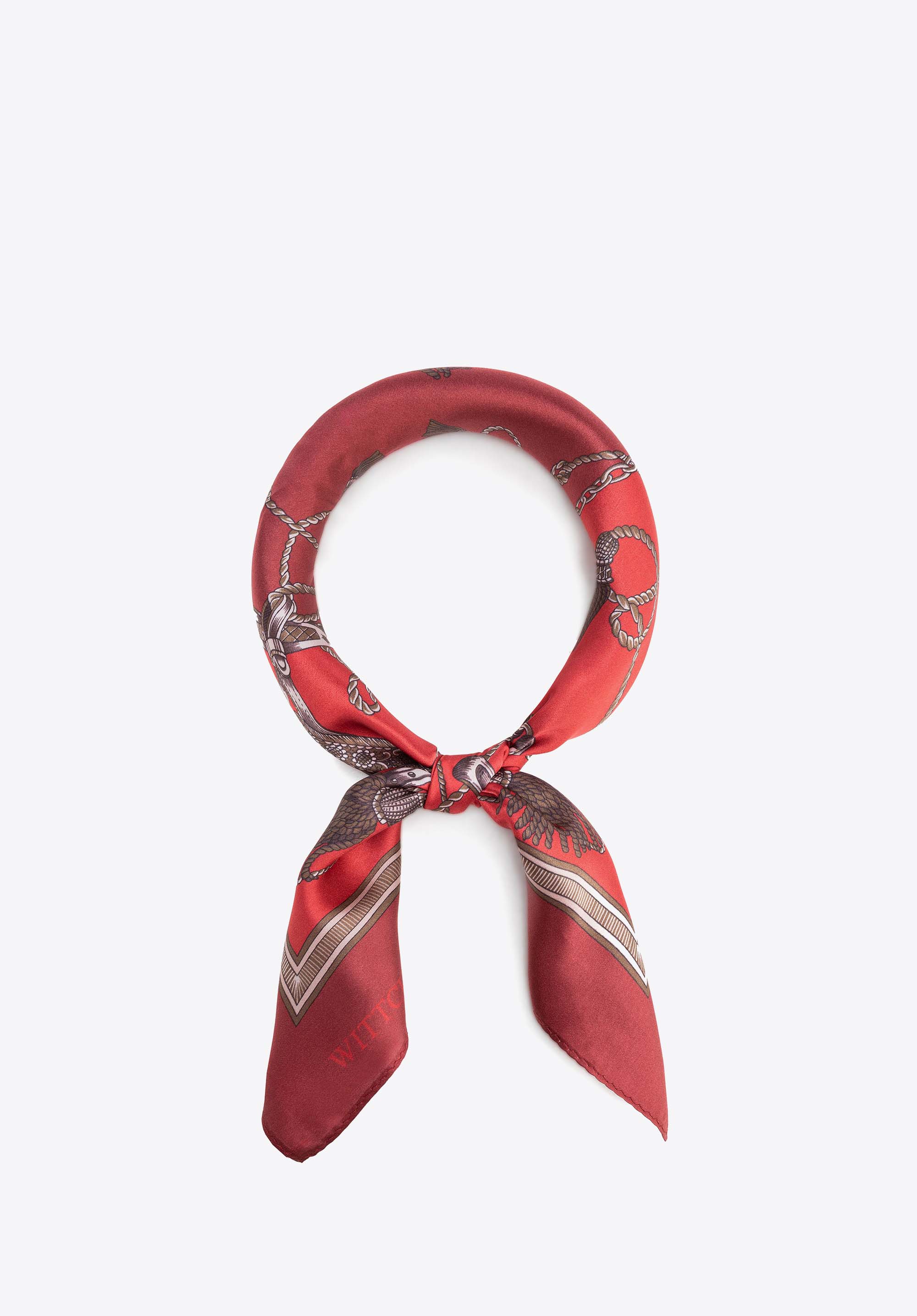 Seidenschal für Damen mit dekorativem Muster, rot, 103-7D-S05-X45, Bild 1