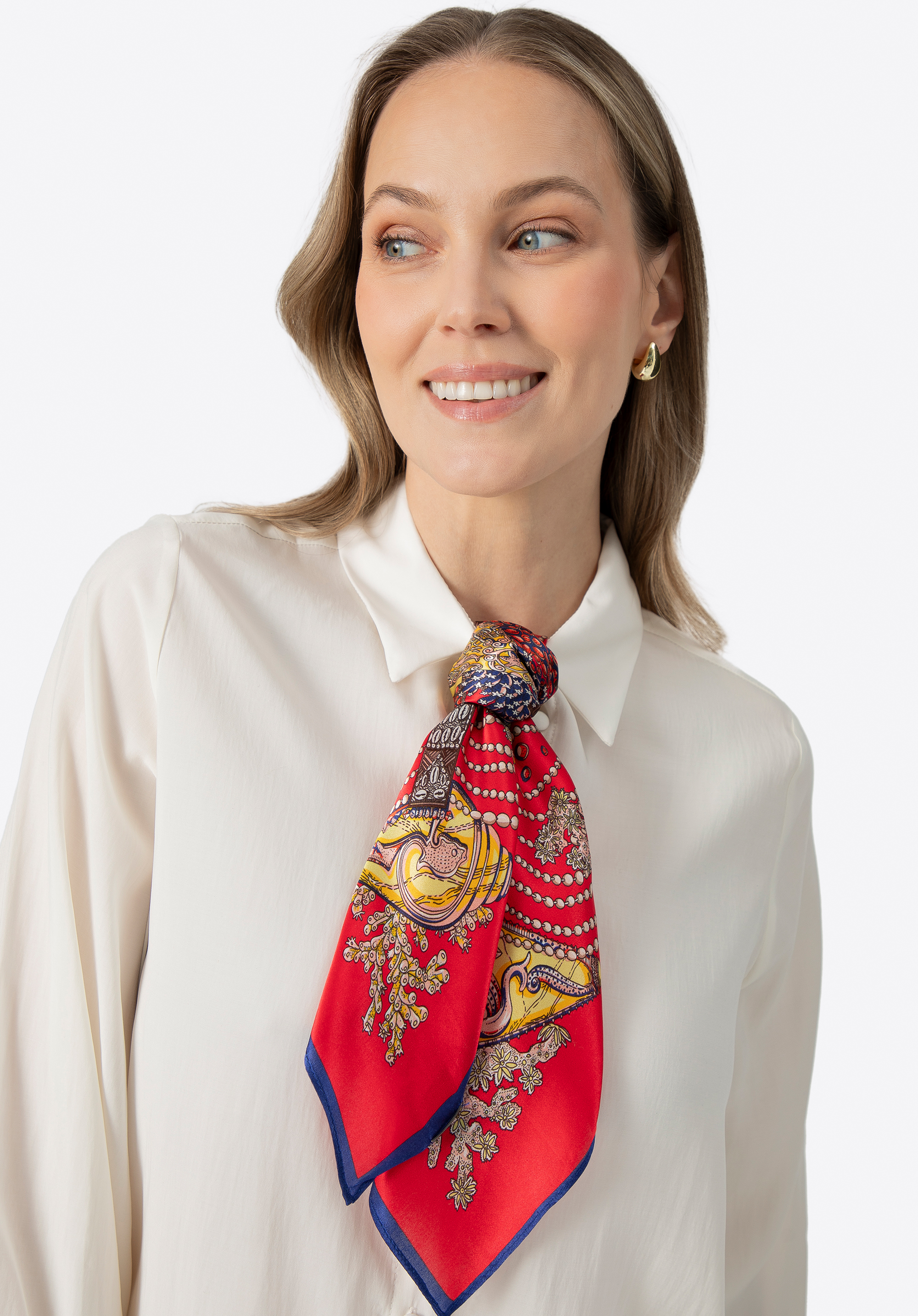 Seidenschal für Damen mit Motiv, rot, 100-7D-S20-X42, Bild 1