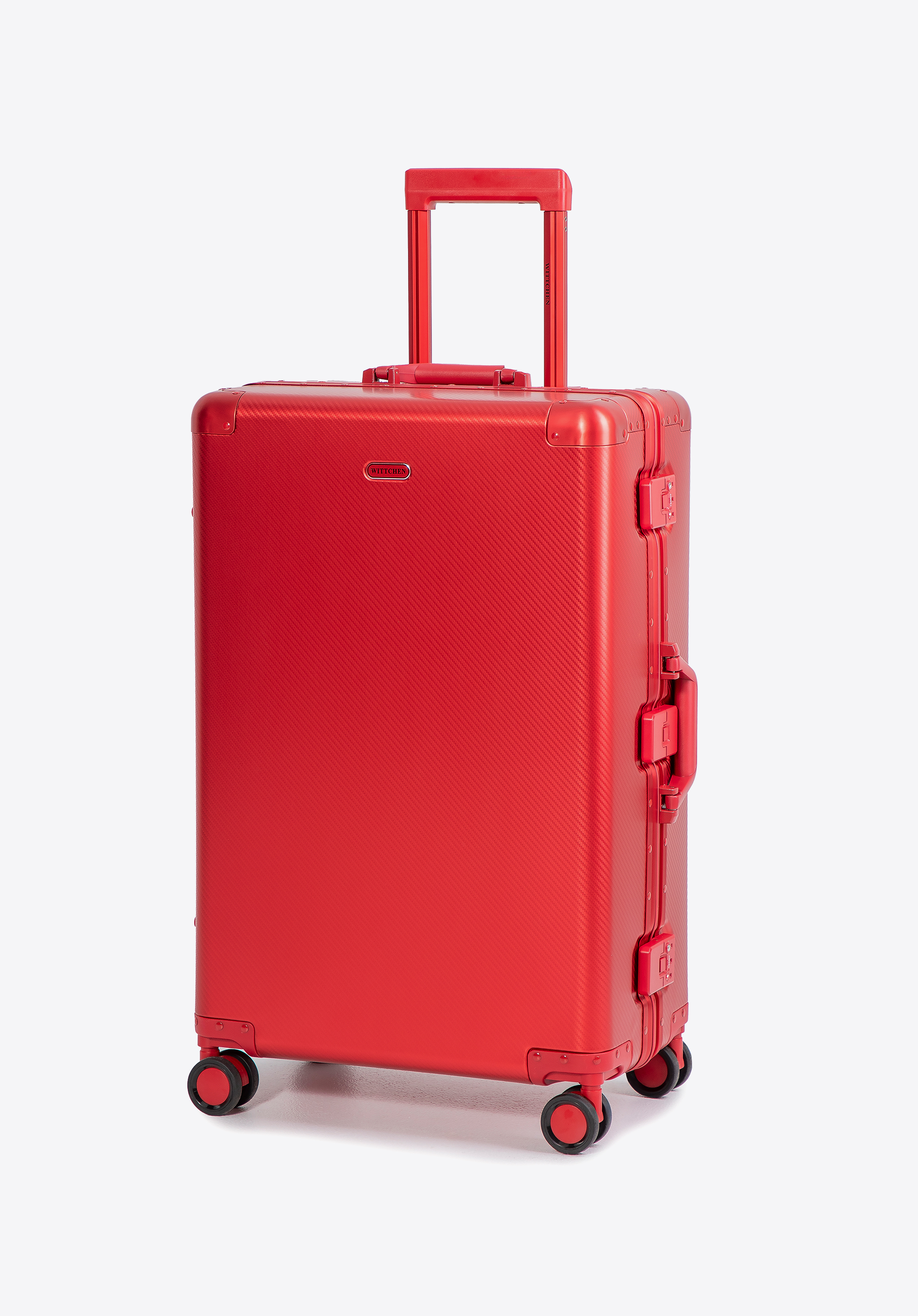 Set aus kleinen und mittelgroßen Aluminiumkoffern, rot, 56-3H-10S-30M, Bild 1