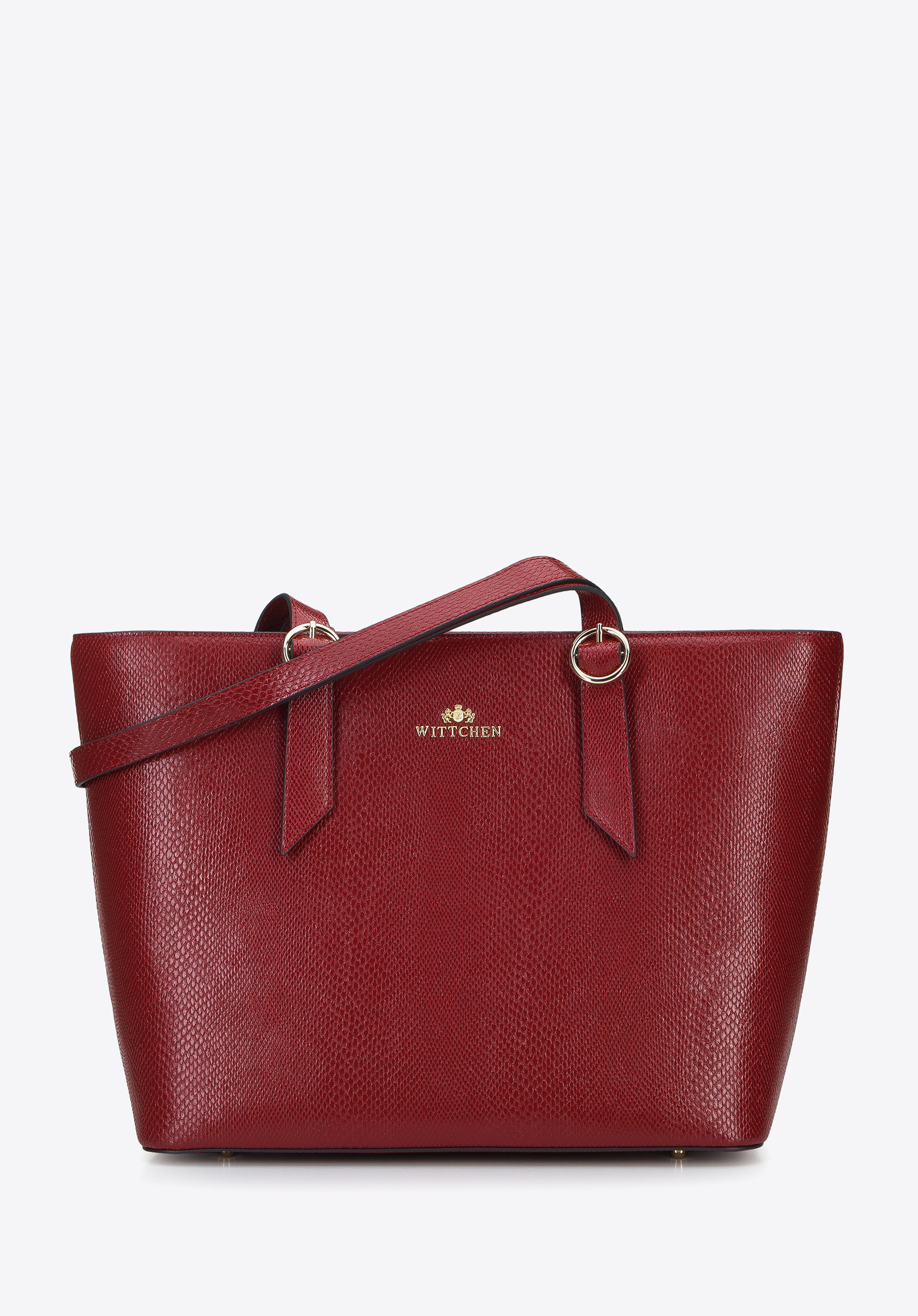 Shopper-Tasche aus Leder mit runden Schnallen