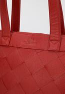 Shopper-Tasche aus Echtleder mit Flechtmuster, rot, 94-4E-902-0, Bild 5