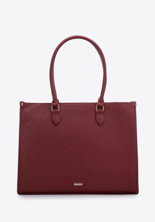 Shopper-Tasche aus Öko-Leder mit Monogramm, rot, 97-4Y-227-4, Bild 1