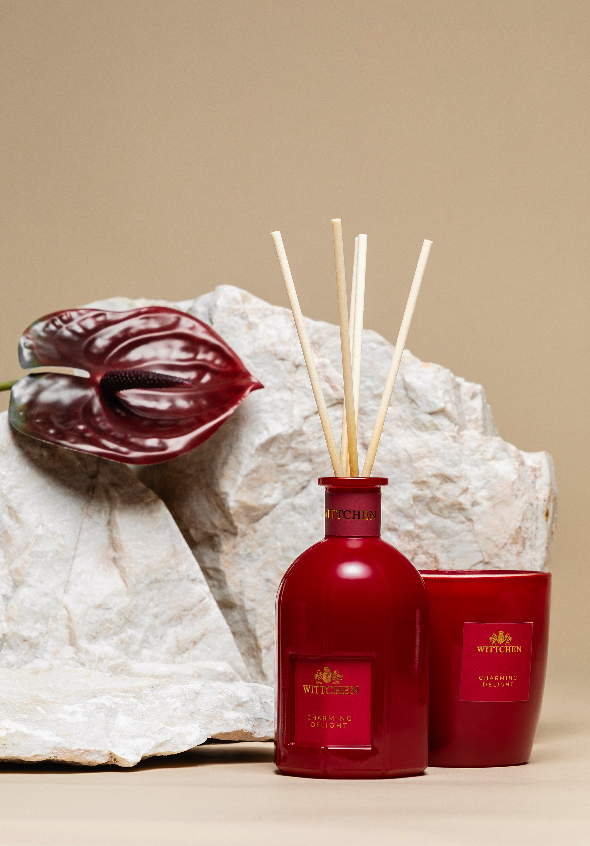 Sojakerze und Diffusor-Set Charming Delight, rot, 1-HS-102-3, Bild 1