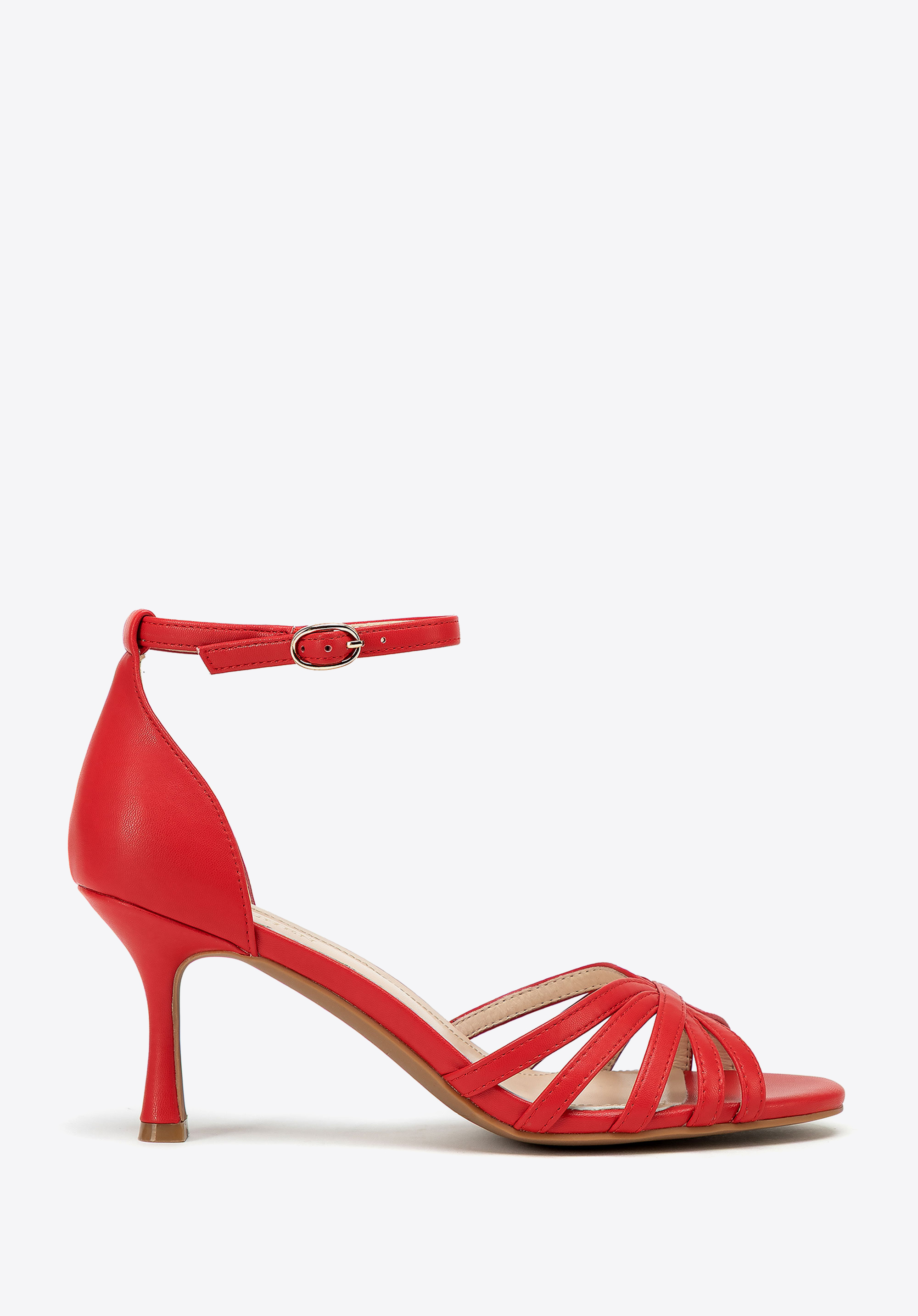 Stiletto-Sandalen aus Leder für Frauen, rot, 100-D-509-3-38, Bild 1