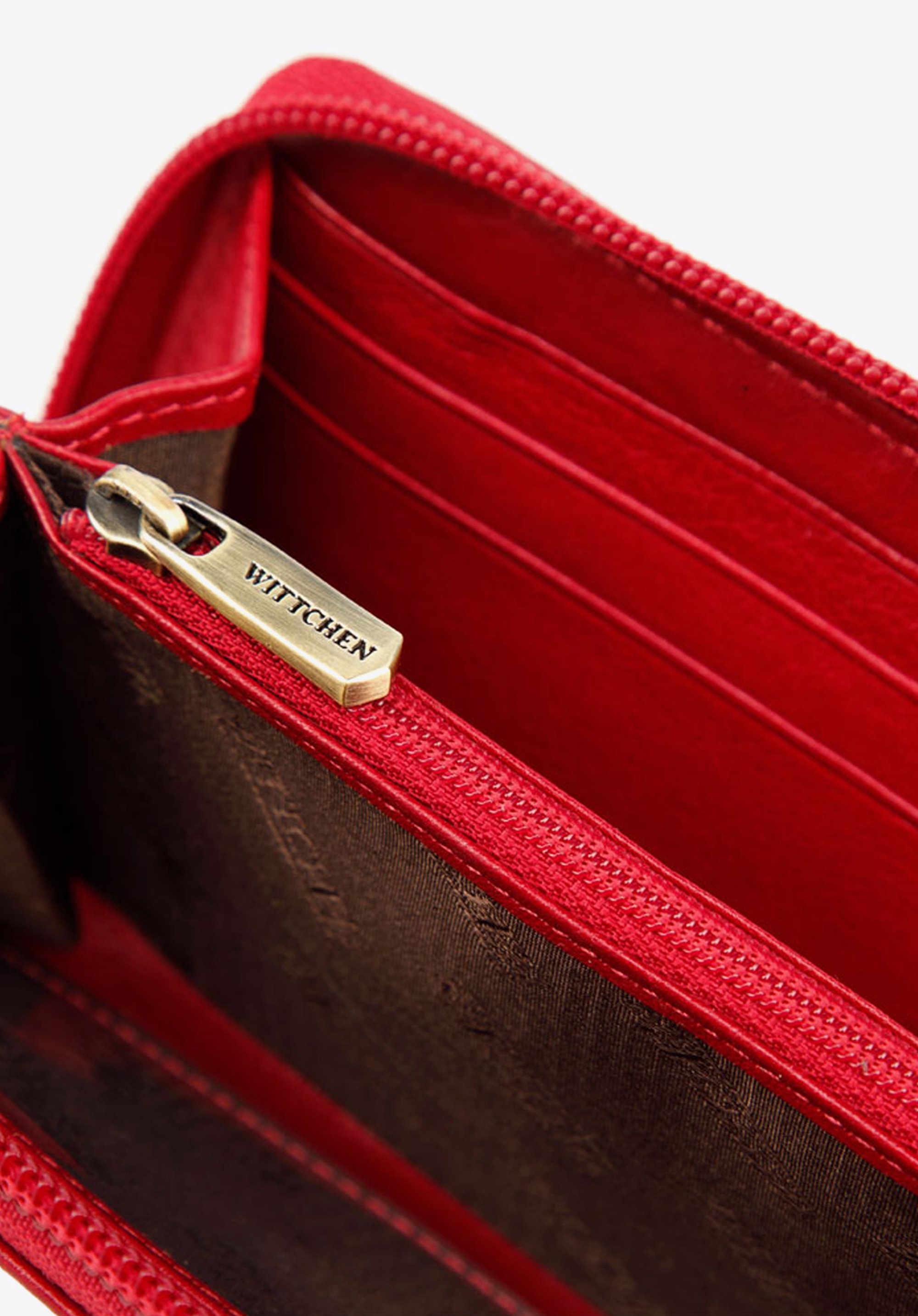 STILVOLLE GELDBÖRSE FÜR DAMEN AUS LEDER, rot, 21-1-393-30, Bild 1