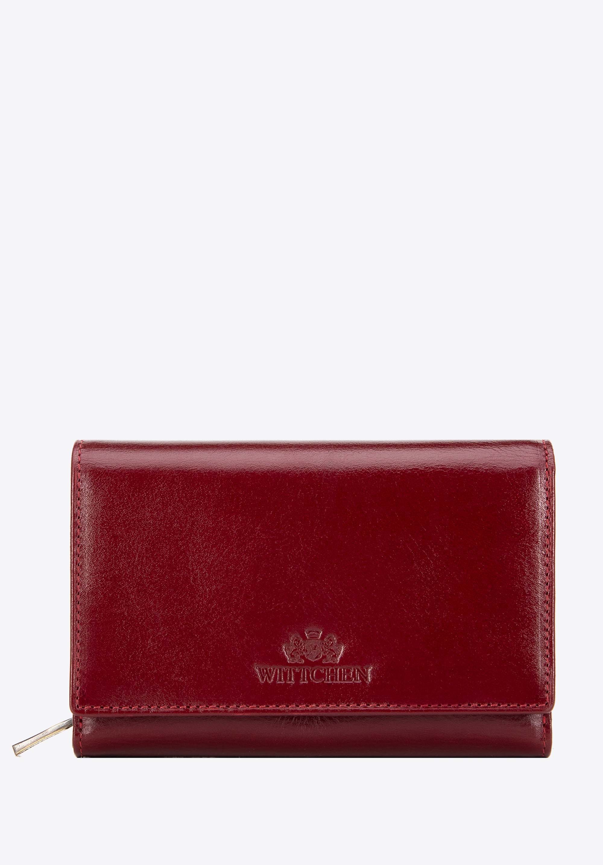Stilvolle mittelgroße Damenbrieftasche aus Leder, rot, 21-1-361-L30, Bild 1