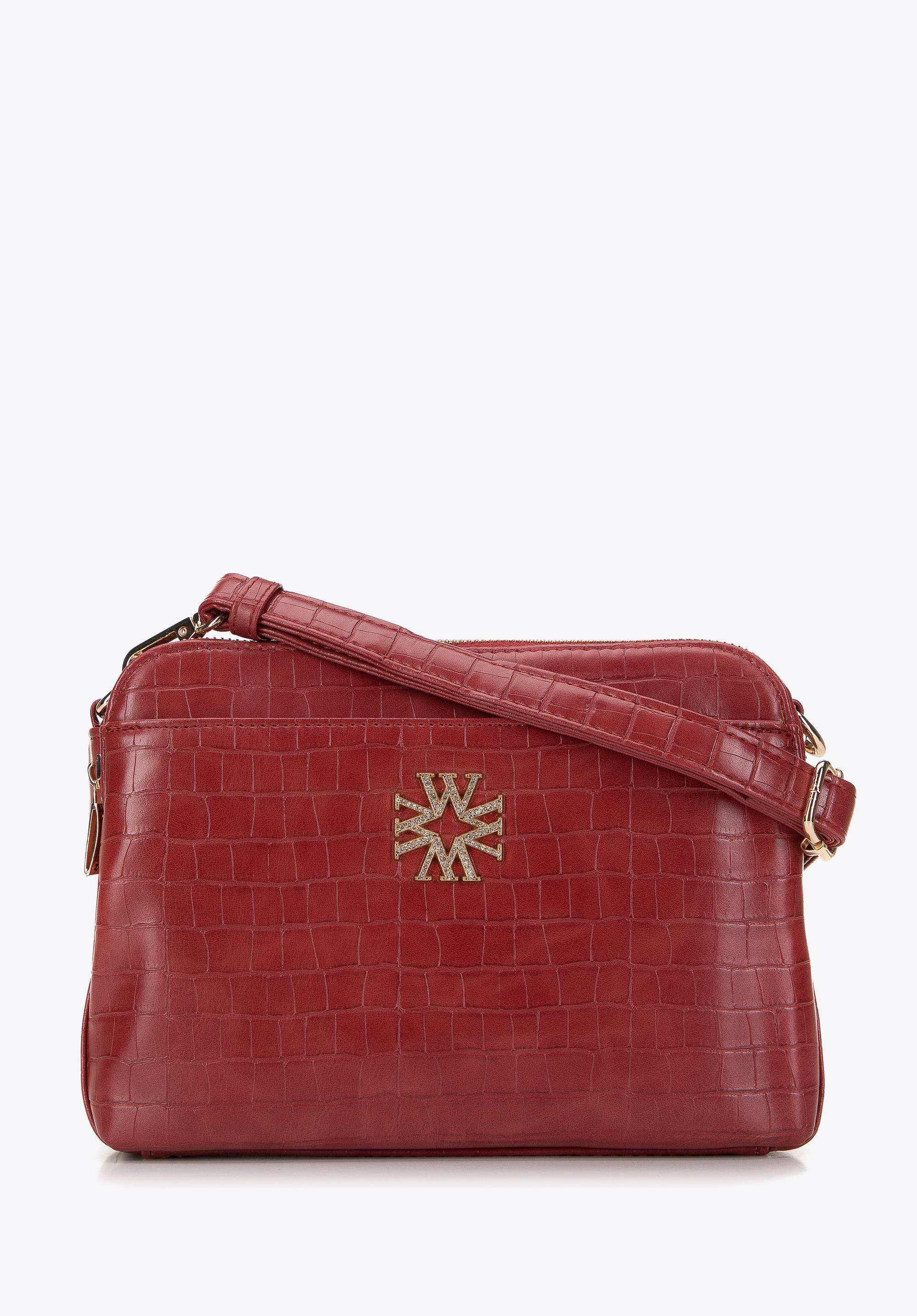 Posttasche aus Öko-Leder für Damen mit drei Fächern, rot, 29-4Y-017-B3, Bild 1