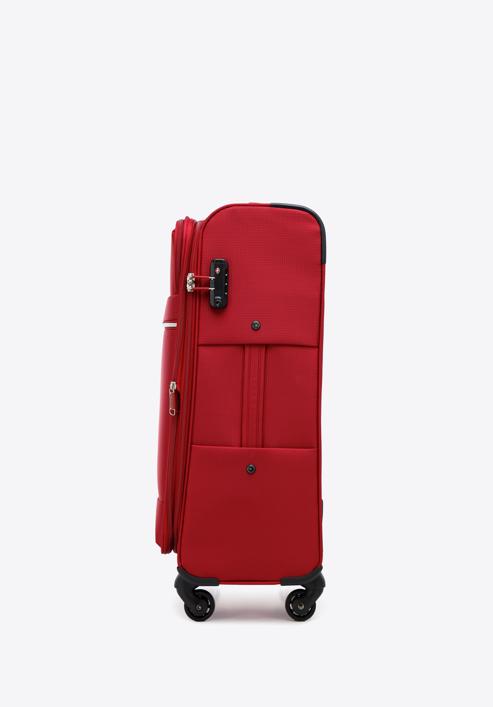 Weichschalenkoffer-Set mit glänzendem Reißverschluss, rot, 56-3S-85S-90, Bild 3