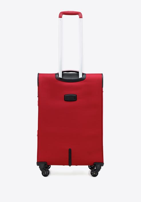 Mittelgroßer Weichschalenkoffer mit glänzendem Reißverschluss, rot, 56-3S-852-35, Bild 3