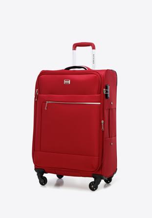Weichschalenkoffer-Set mit glänzendem Reißverschluss, rot, 56-3S-85S-35, Bild 1