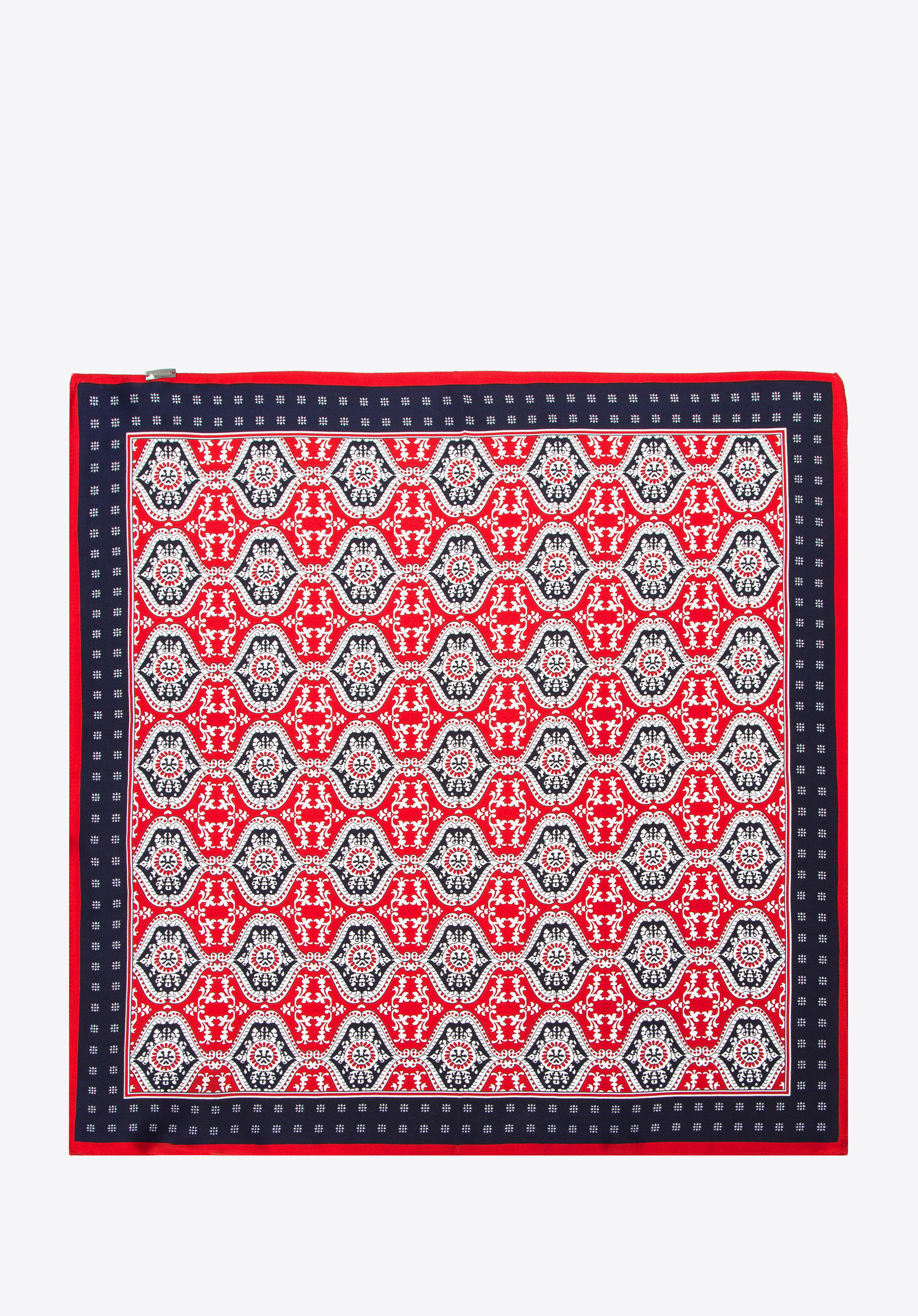 Gemusterter Seidenschal für Damen, rot-weiß, 97-7D-S01-X3, Bild 1