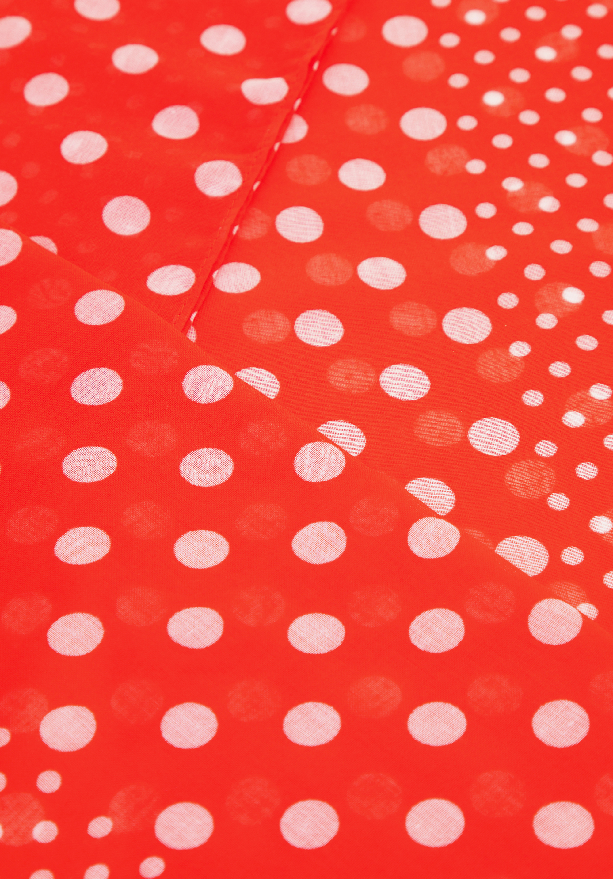 Damenschal mit Punkten, rot-weiß, 100-7D-006-3, Bild 1
