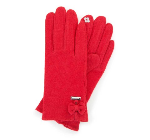Mănuși damă de lână pentru smartphone, roșu, 47-6-X92-P-U, Fotografie 1