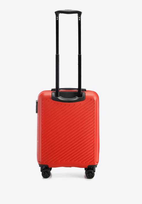 Valiză de cabină din ABS cu dungi diagonale, roșu, 56-3A-741-10, Fotografie 3