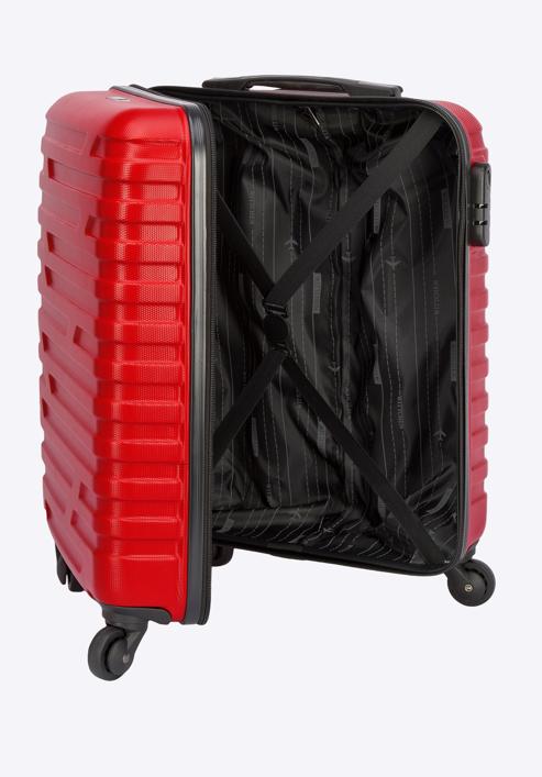 Valiză de cabină din ABS cu model geometric, roșu, 56-3A-391-30, Fotografie 5