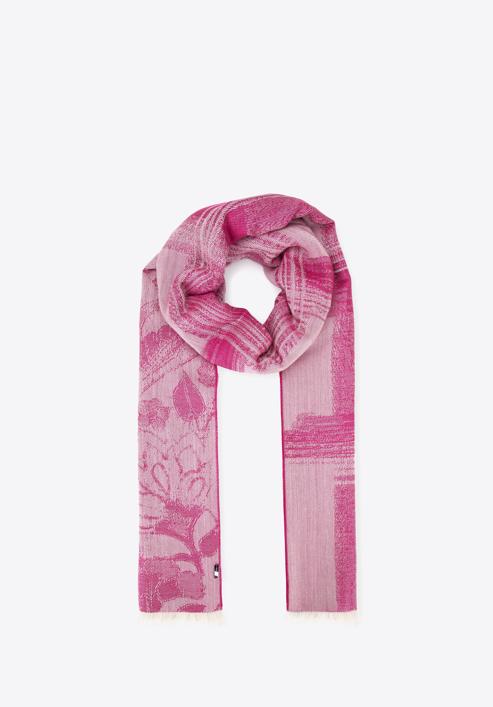 Șal de damă cu model floral și geometric, roz - alb, 95-7D-X14-R, Fotografie 2