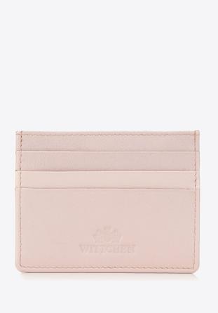 Husă de card de credit clasic din piele, roz deschis, 98-2-002-B, Fotografie 1