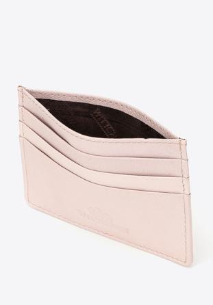 Husă de card de credit clasic din piele, roz deschis, 98-2-002-B, Fotografie 1