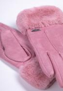 Mănuși de damă cu blană artificială, roz deschis, 39-6P-010-PP-M/L, Fotografie 5