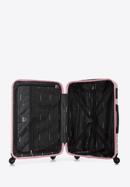 Set de valize din ABS cu model geometric ștanțat, roz deschis, 56-3A-75S-11, Fotografie 6