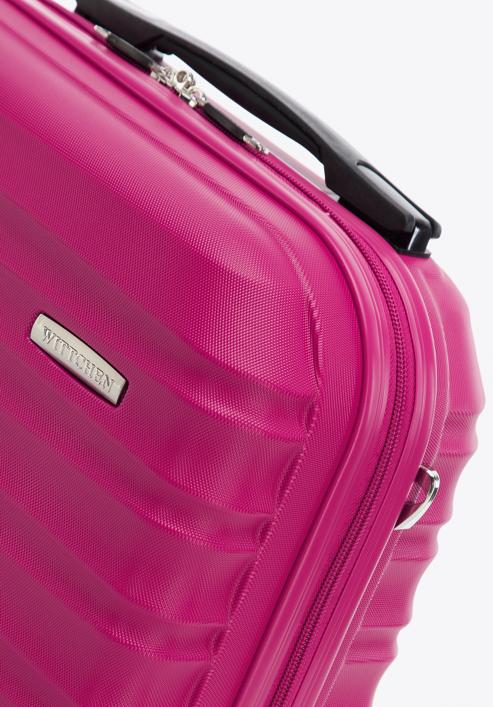 Geantă de cosmetice de călătorie din ABS cu coaste, roz, 56-3A-314-50, Fotografie 4