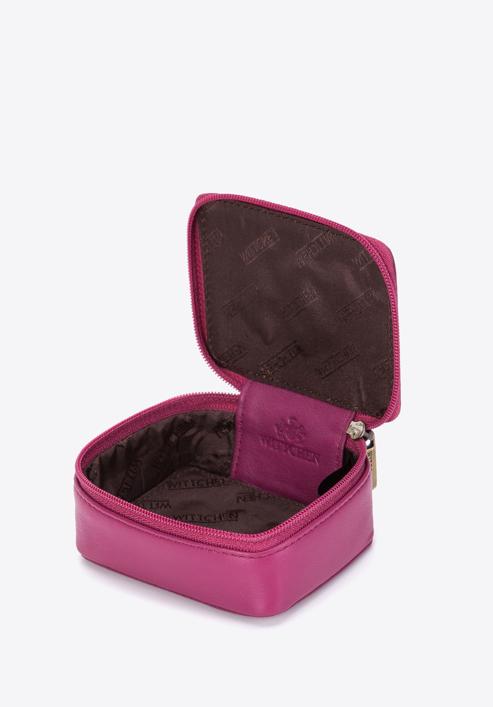 Geantă mini din piele în formă de cutie, roz, 98-2-003-55, Fotografie 3