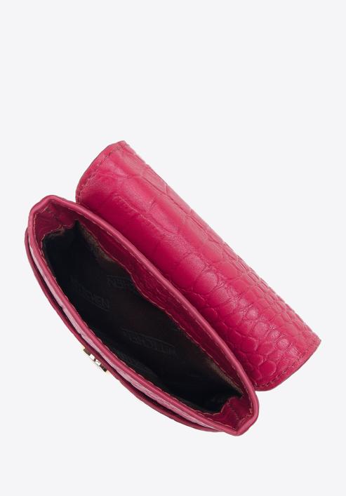 Mini geantă din piele cu lanț, roz, 29-2E-001-V, Fotografie 3
