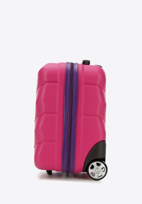 Valiză cabina ABS cu caneluri, roz - mov, 56-3A-281-65, Fotografie 2