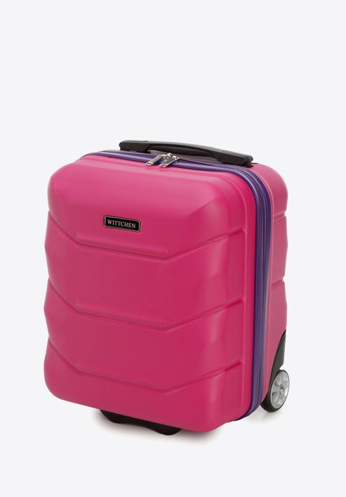 Valiză cabina ABS cu caneluri, roz - mov, 56-3A-281-95, Fotografie 4