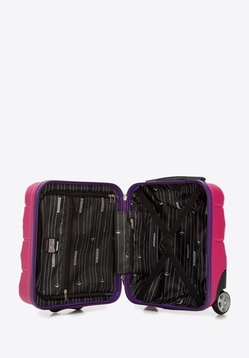 Valiză cabina ABS cu caneluri, roz - mov, 56-3A-281-95, Fotografie 5